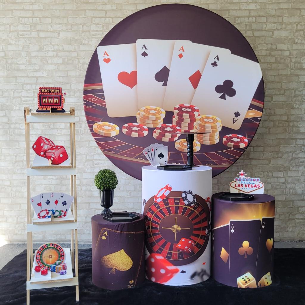 Alugue Tema Para Festa Decoração Cassino Tecido ( Modelo 2 ) - Tallentos Decorações 