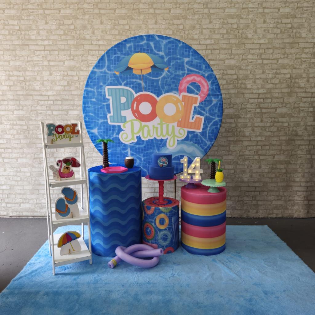 Alugue Tema Para Festa Decoração Pool Party Tecido ( Modelo 3 ) - Tallentos Decorações 