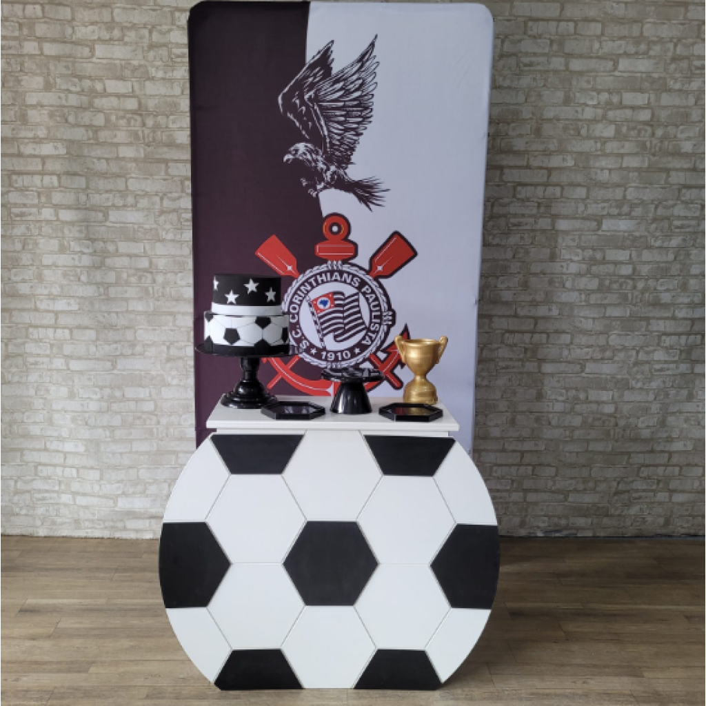 Alugue Tema Para Festa Decoração Corinthians Tecido ( Modelo 3 ) - Tallentos Decorações 