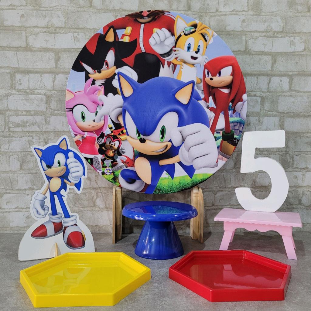 Alugue Tema Para Festa Na Mesa Decoração Sonic ( Modelo 2 ) - Tallentos Decorações 