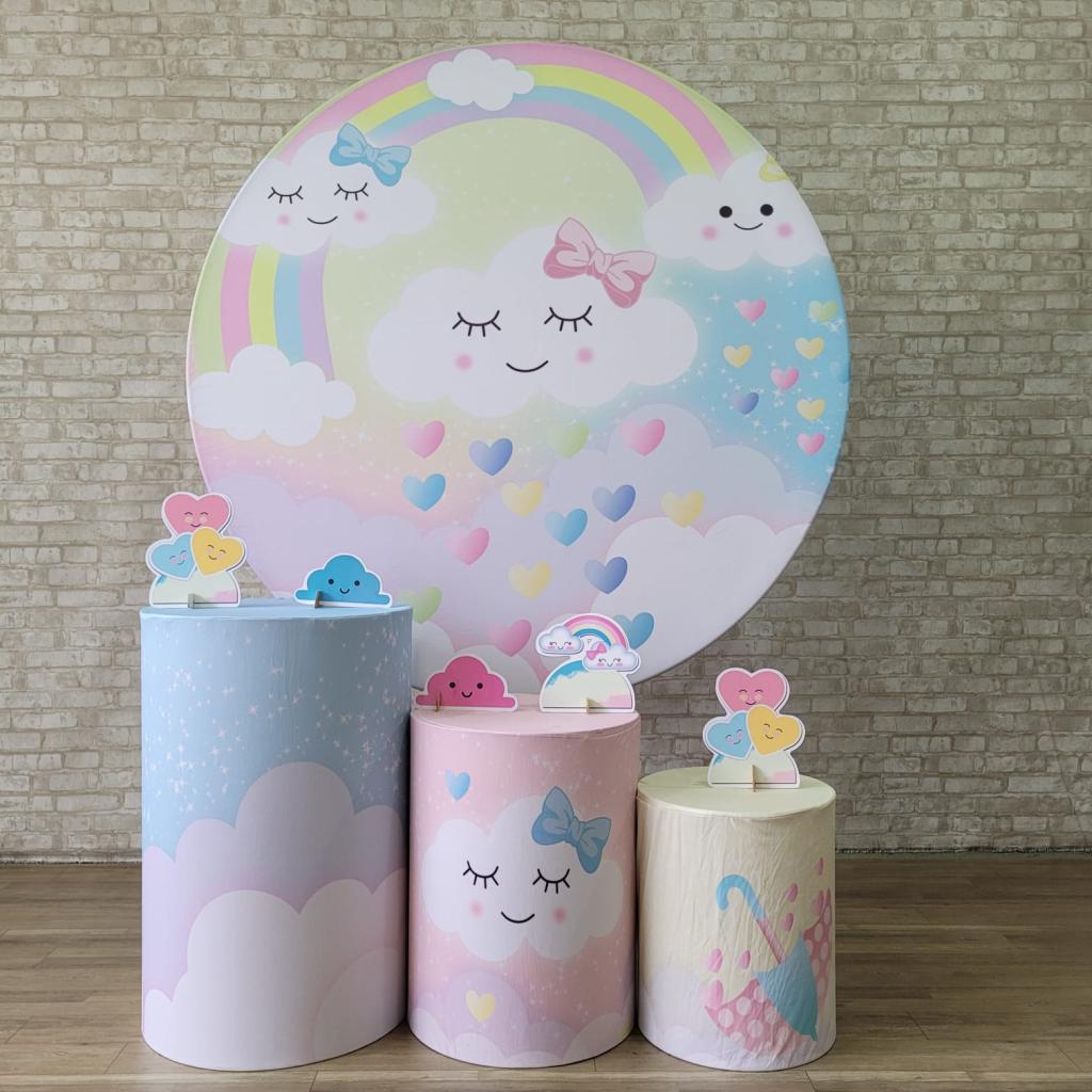 Alugue Tema Para Festa Decoração Chuva de Amor Tecido ( Modelo 1 ) - Tallentos Decorações 