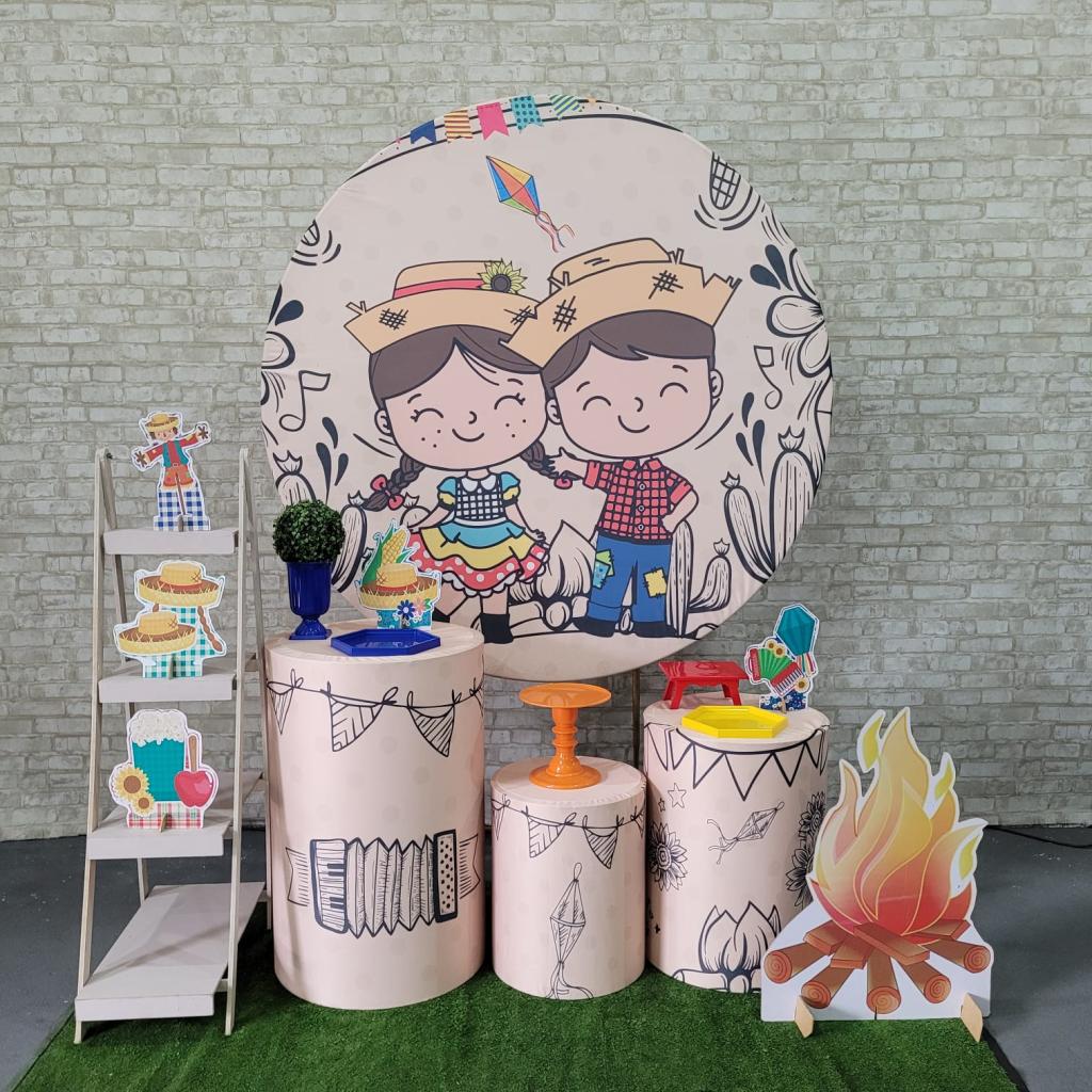 Alugue Tema Para Festa Decoração Junina Tecido ( Modelo 12 ) - Tallentos Decorações 