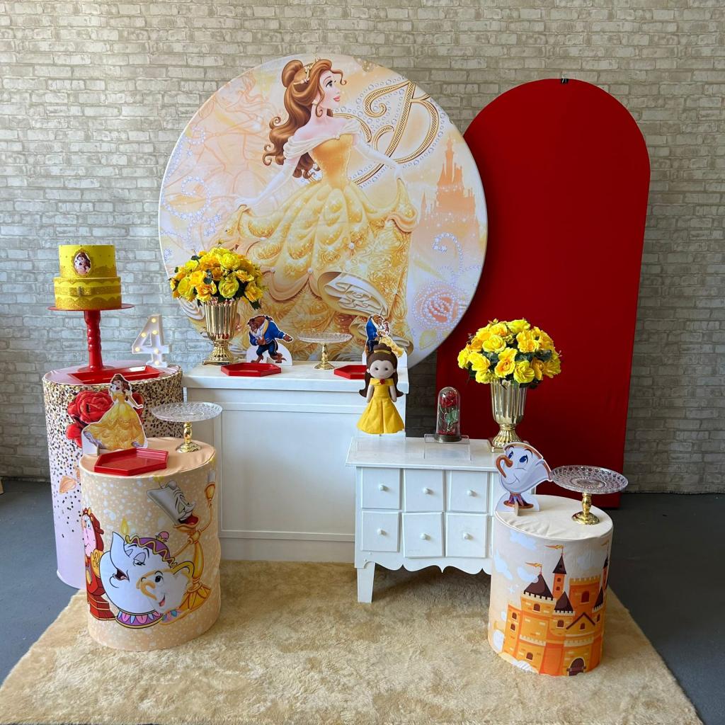 Alugue Tema Para Festa Decoração Bela E A Fera Tecido ( Modelo 4 ) - Tallentos Decorações 