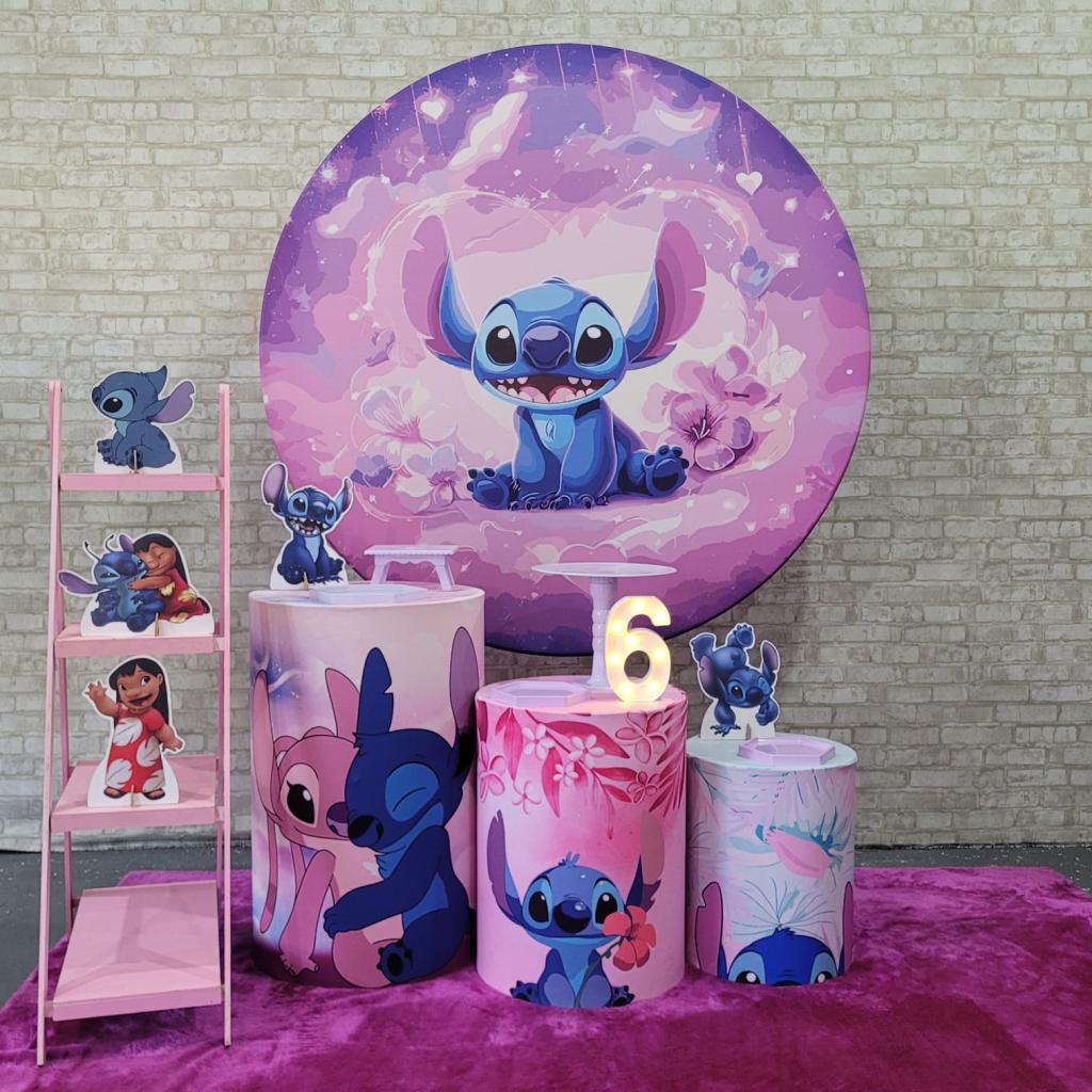 Alugue Tema Para Festa Decoração Lilo Stitch Tecido ( Modelo 6 ) - Tallentos Decorações 
