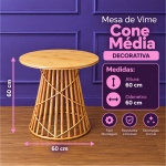 Alugue Mesa Cone Médio de Vime - imagem 1
