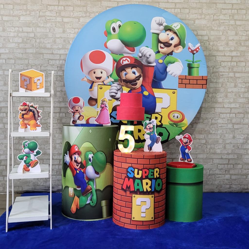 Alugue Tema Para Festa Decoração Mario Tecido ( Modelo 2 ) - Tallentos Decorações 