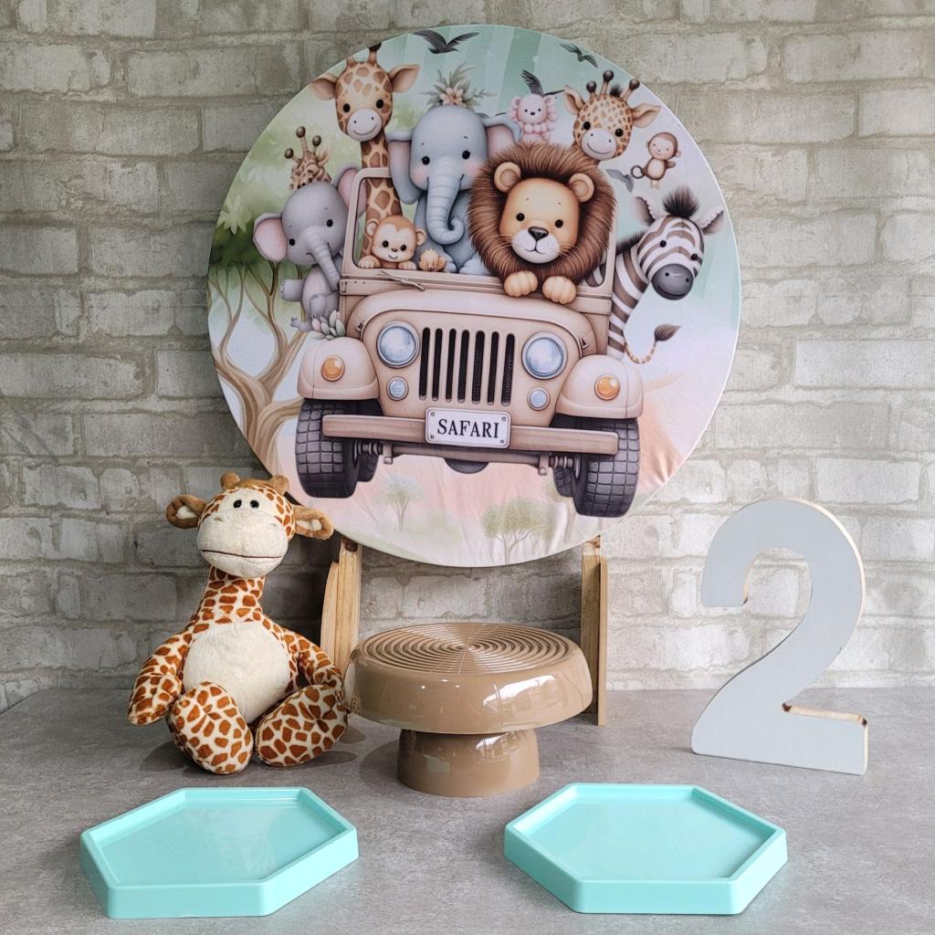 Alugue Tema Para Festa Na Mesa Decoração Safari ( Modelo 2 ) - Tallentos Decorações 