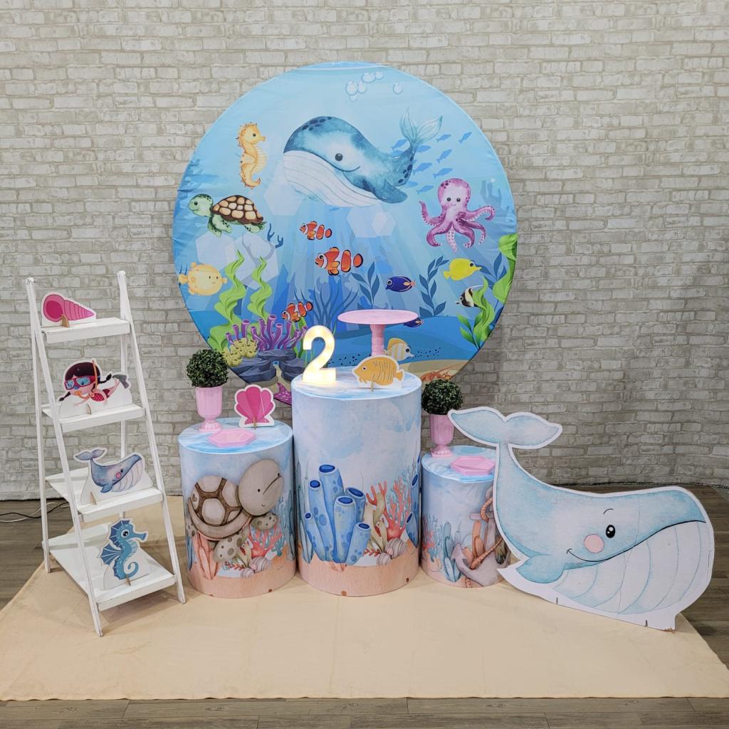 Alugue Tema Para Festa Decoração Fundo Do Mar Menina ( Modelo 3 ) - Tallentos Decorações 