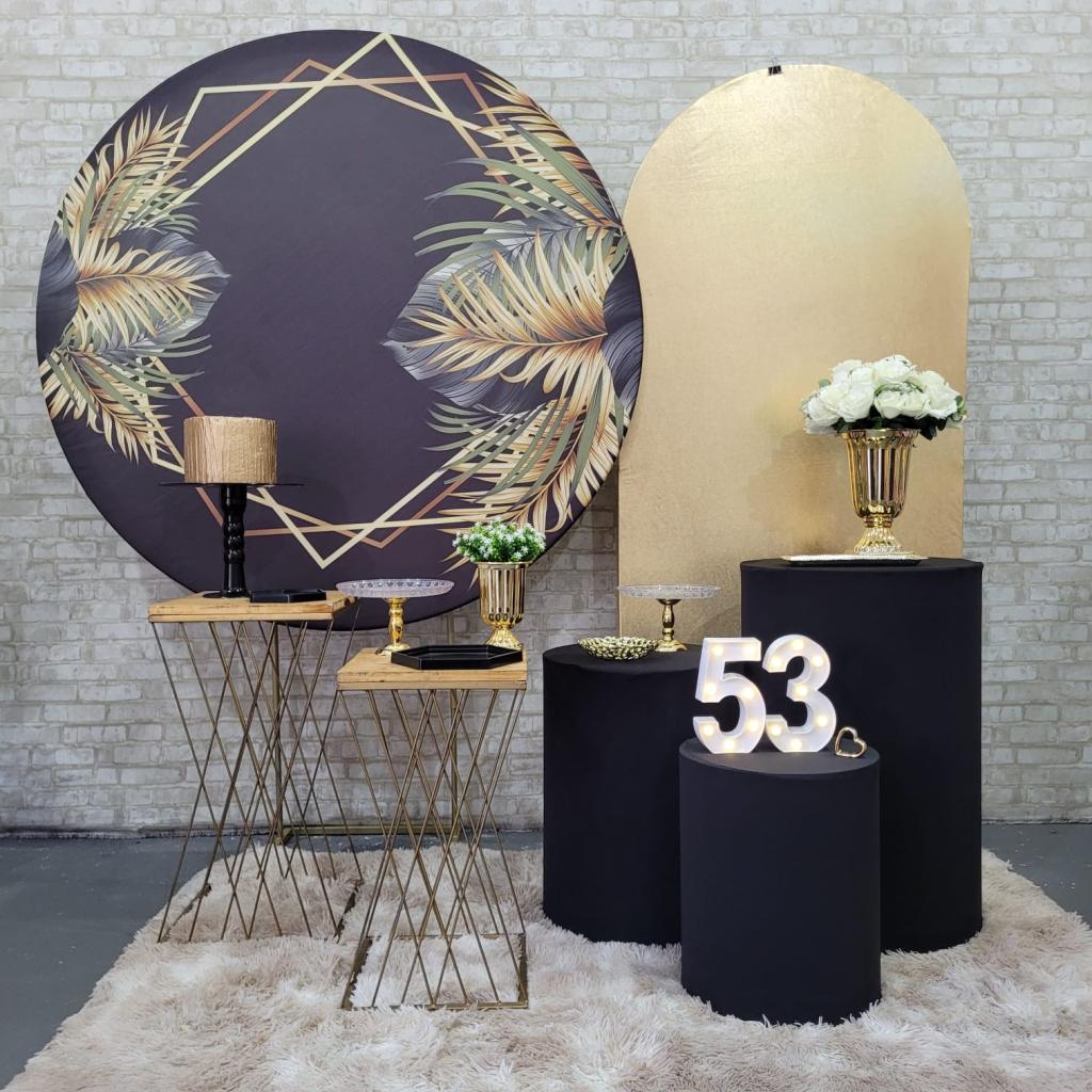 Alugue Tema Para Festa Decoração Flores Preto Tecido ( Modelo 4 ) - Tallentos Decorações 