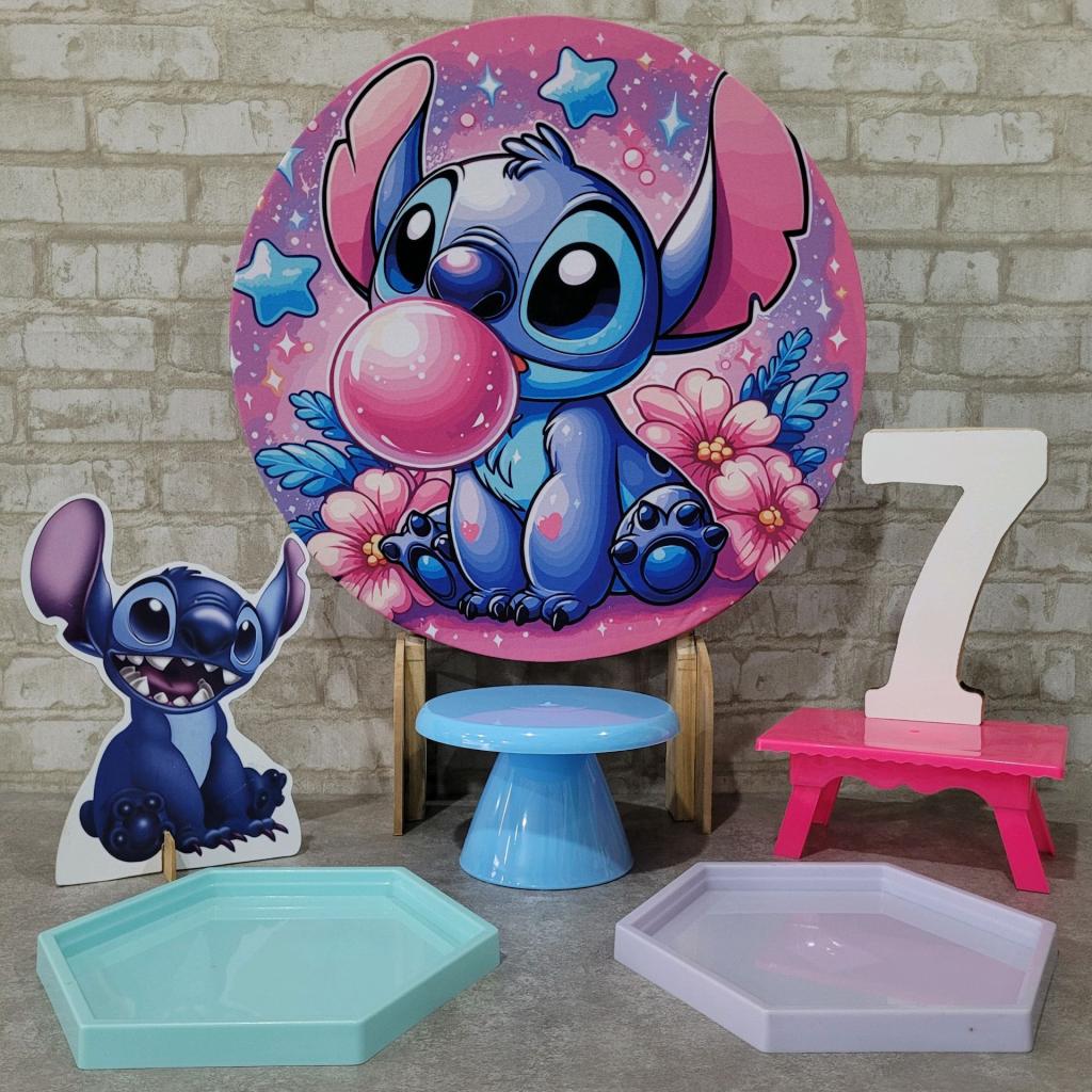 Alugue Tema Para Festa Na Mesa Decoração Stitch ( Modelo 1 ) - Tallentos Decorações 