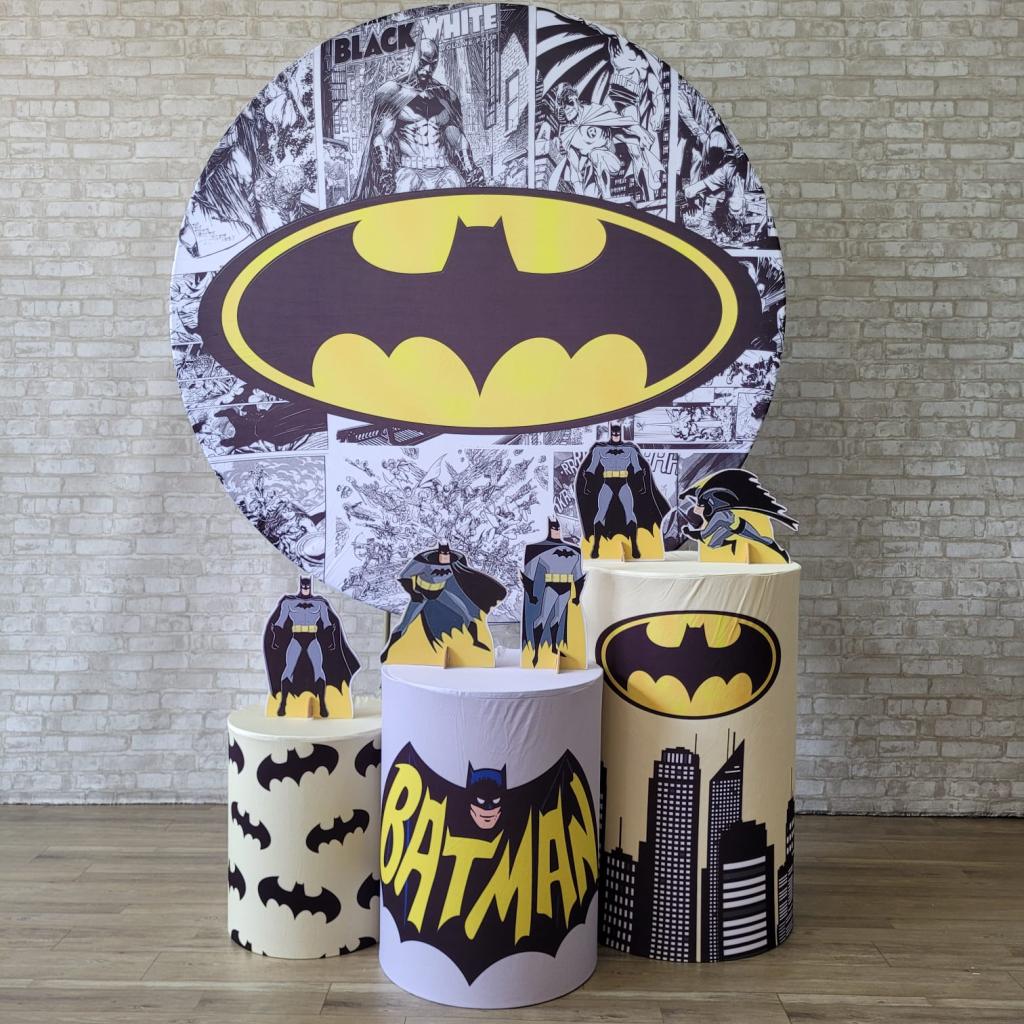 Alugue Tema Para Festa Decoração Batman Tecido ( Modelo 1 ) - Tallentos Decorações 