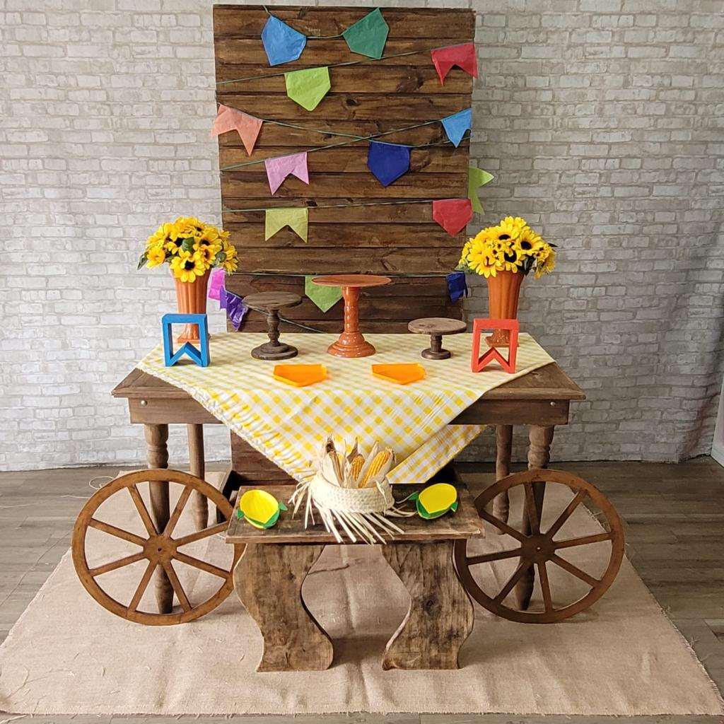 Alugue Tema Para Festa Decoração Junina Tecido ( Modelo 04 ) - Tallentos Decorações 