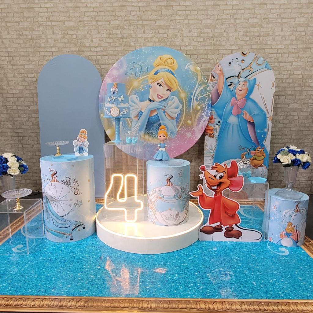 Alugue Tema Para Festa Decoração Cinderela Tecido ( Modelo 6 ) - Tallentos Decorações 
