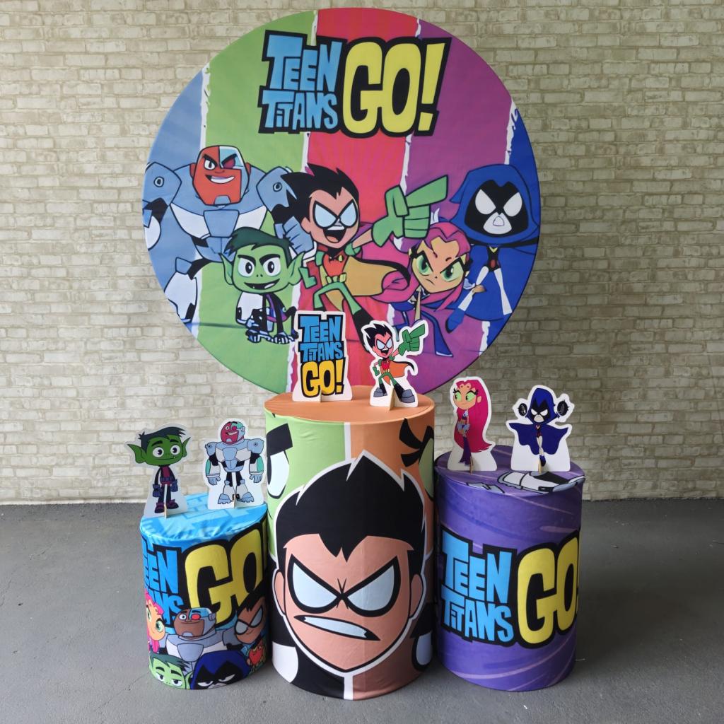 Alugue Tema Para Festa Decoração Jovens Titans Tecido ( Modelo 1 ) - Tallentos Decorações 