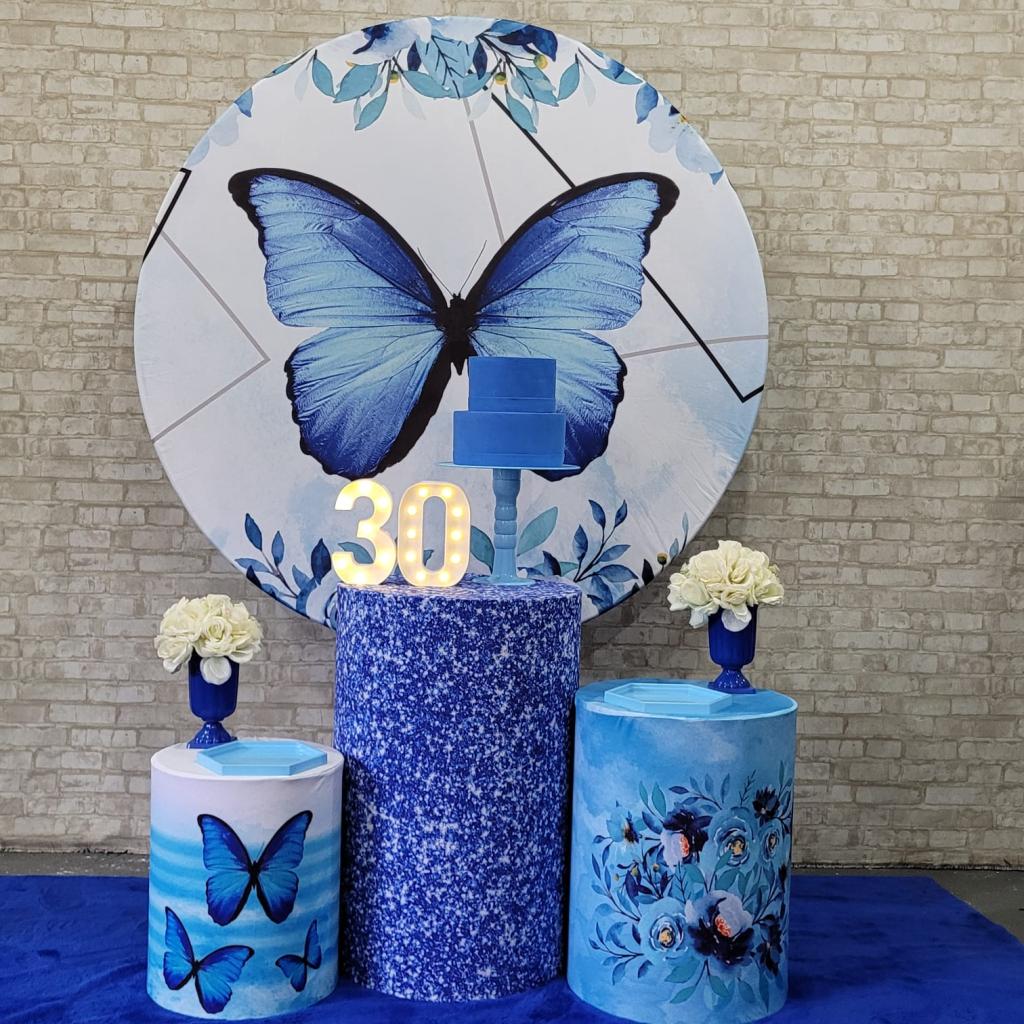 Alugue Tema Para Festa Decoração Borboleta Tecido ( Modelo 2 ) - Tallentos Decorações 
