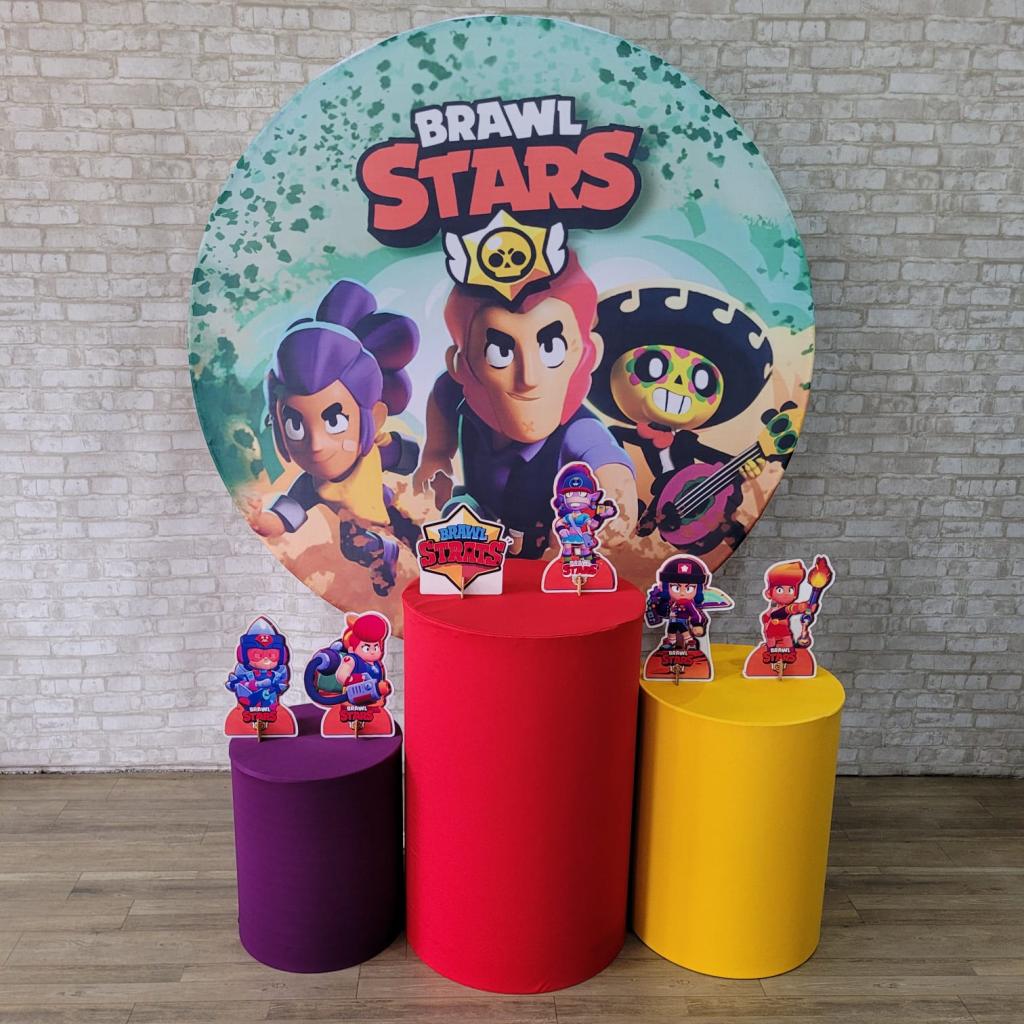 Alugue Tema Para Festa Decoração Brawl Star Tecido ( Modelo 1 ) - Tallentos Decorações 
