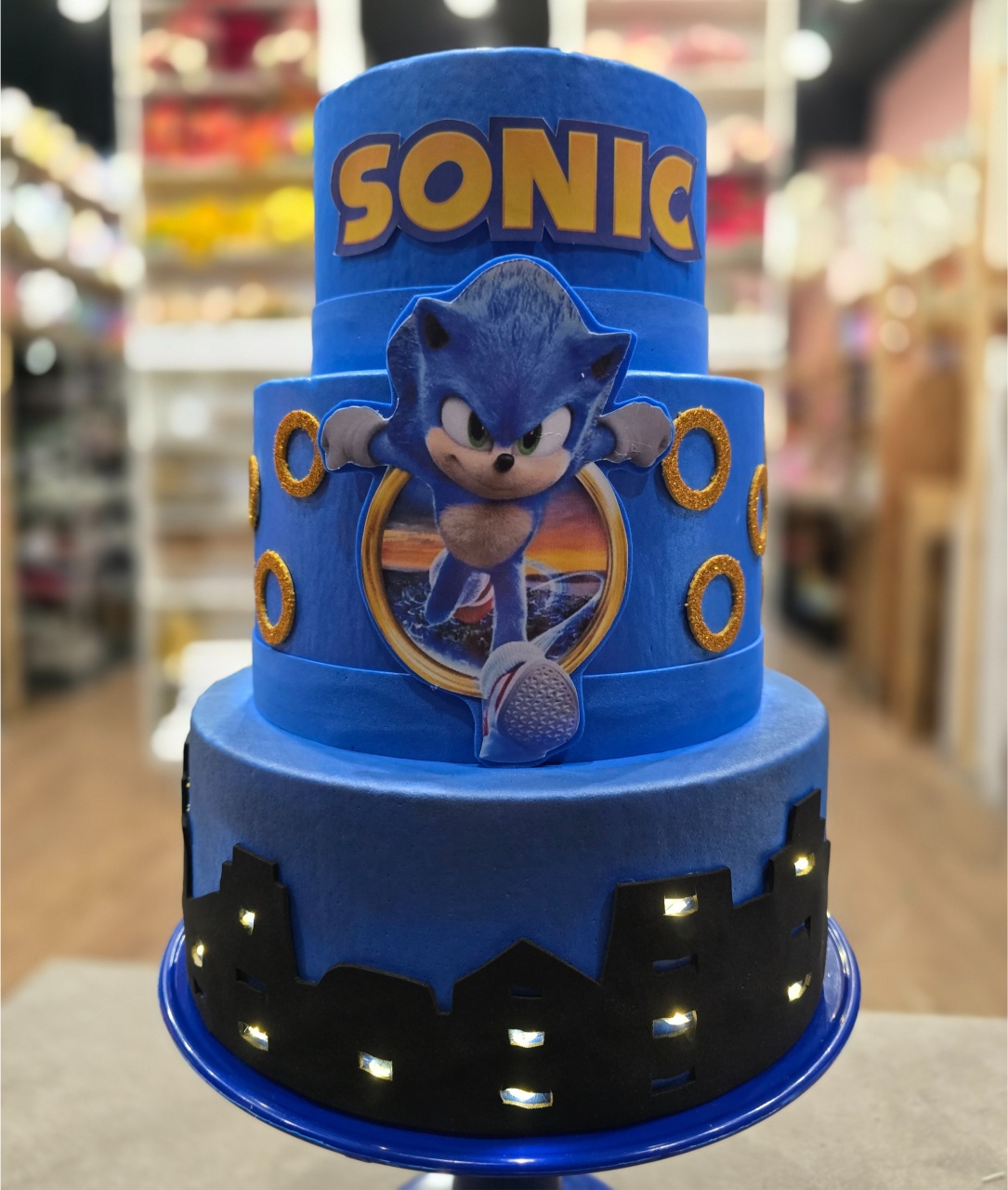 Alugue Bolo Fake Sonic Luxo - Tallentos Decorações 