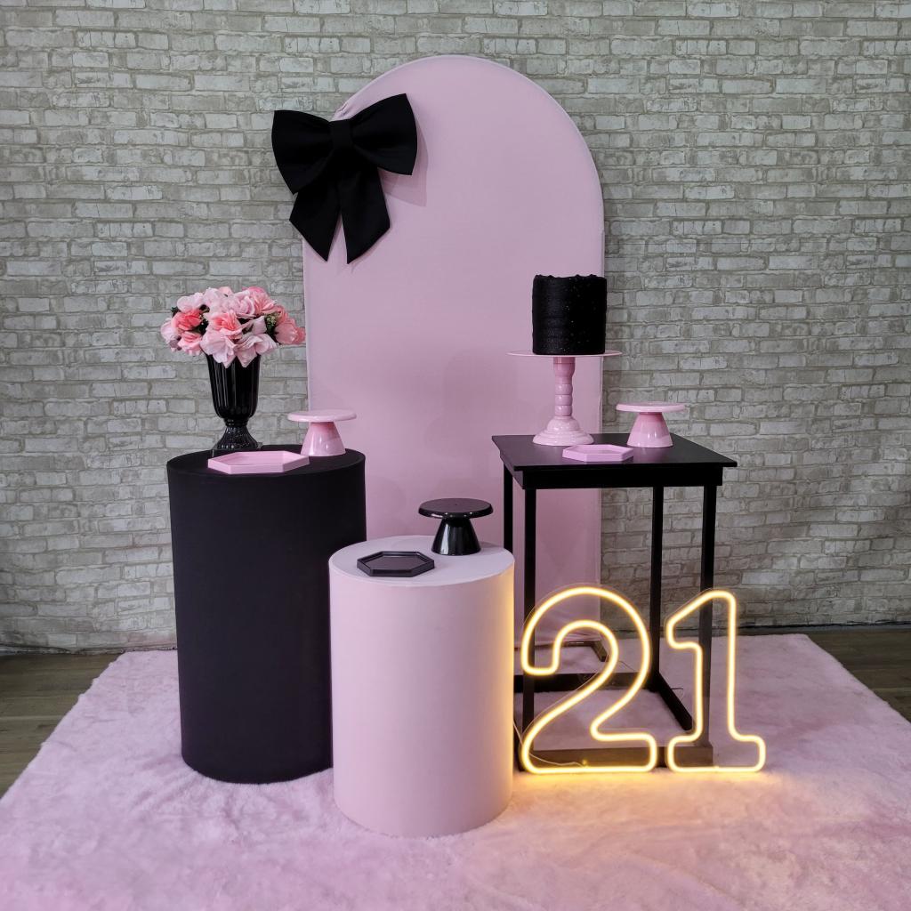 Alugue Tema Para Festa Decoração Happy Laço Tecido ( Modelo 2 ) - Tallentos Decorações 