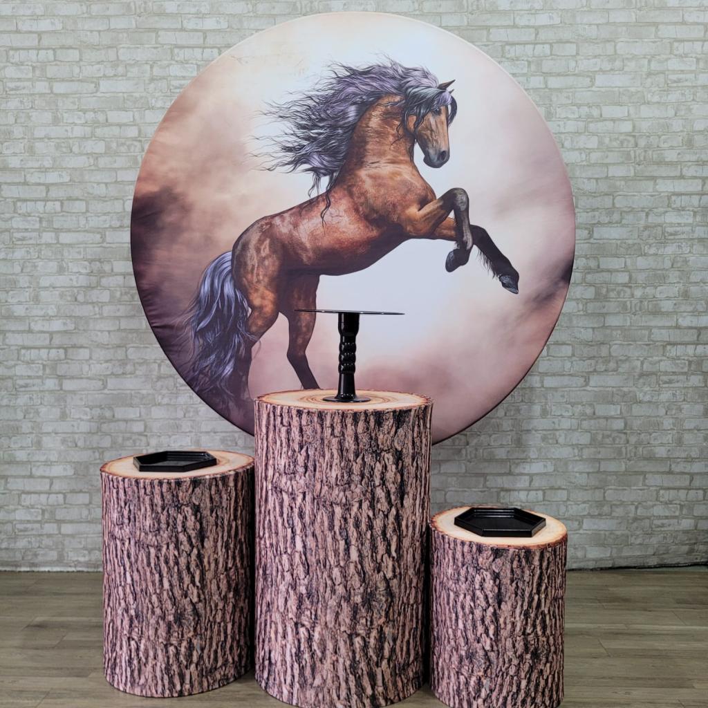 Alugue Tema Para Festa Decoração Cavalo Tecido ( Modelo 1 ) - Tallentos Decorações 
