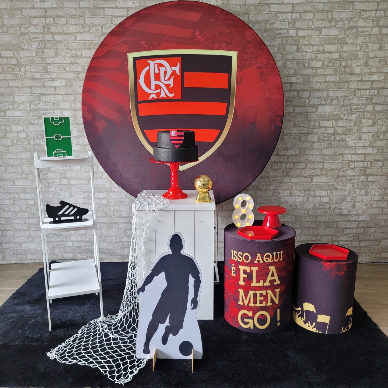 Alugue Tema Para Festa Decoração Flamengo Tecido ( Modelo 4 ) - Tallentos Decorações 