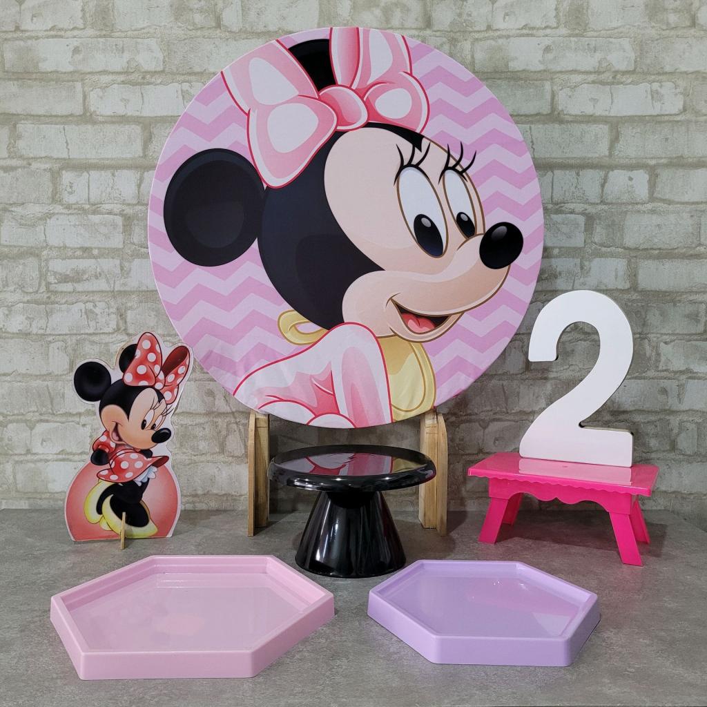 Alugue Tema Para Festa Na Mesa Decoração Minnie Baby - Tallentos Decorações 