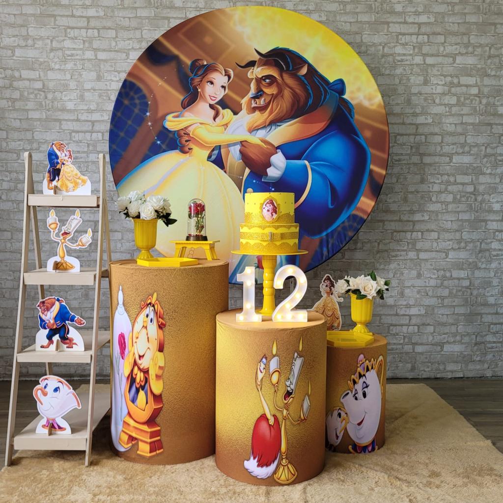 Alugue Tema Para Festa Decoração Bela E A Fera Tecido ( Modelo 6 ) - Tallentos Decorações 