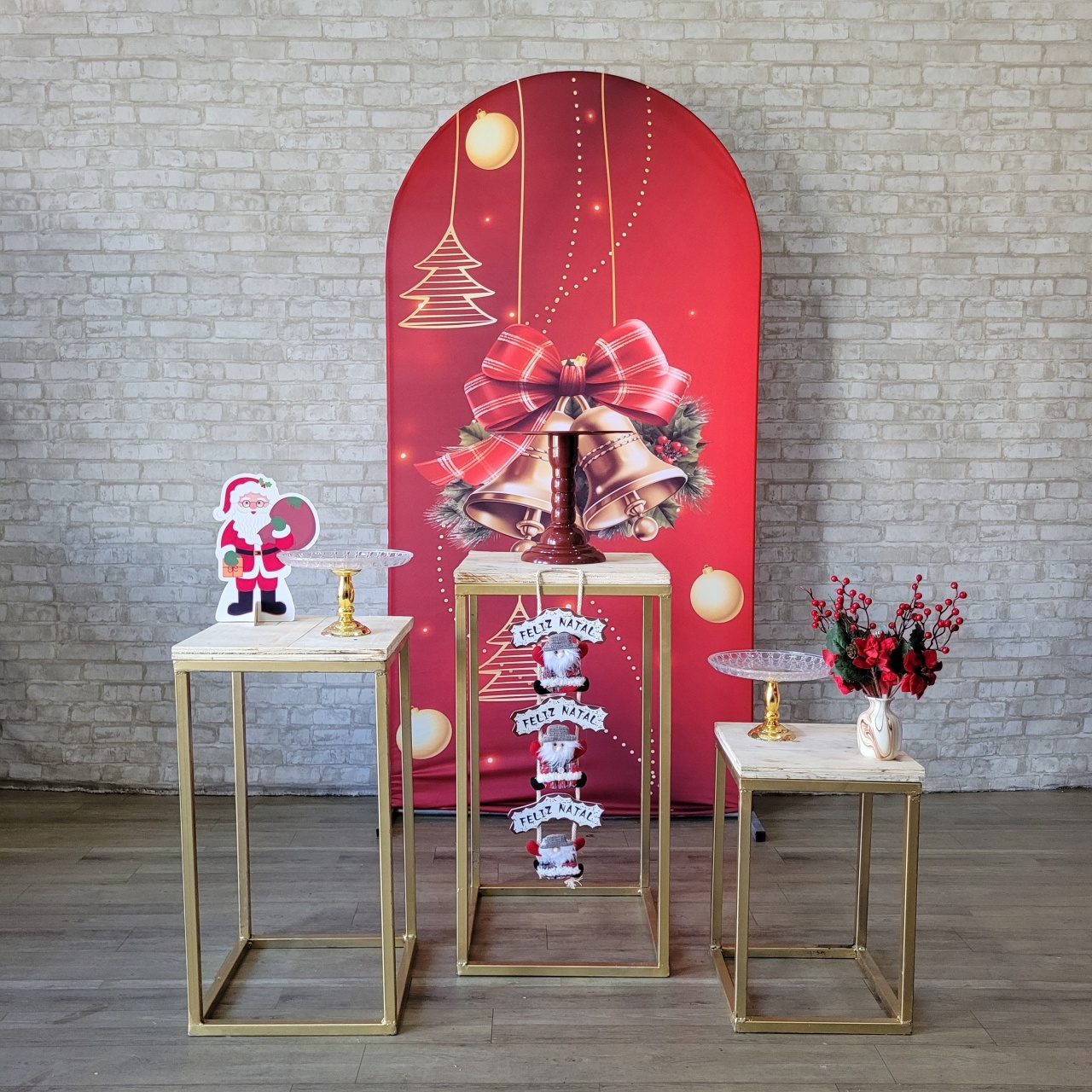 Alugue Tema Para Festa Decoração Natal Tecido ( Modelo 21 ) - Tallentos Decorações 
