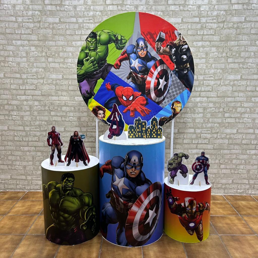 Decoração Vingadores - Banner ( Modelo 5 ) - Tallentos Decorações 