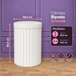 Alugue Cilindro Grande Ripado Branco - imagem 1
