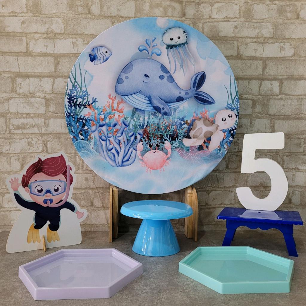 Alugue Tema Para Festa Na Mesa Decoração Fundo Do Mar - Tallentos Decorações 