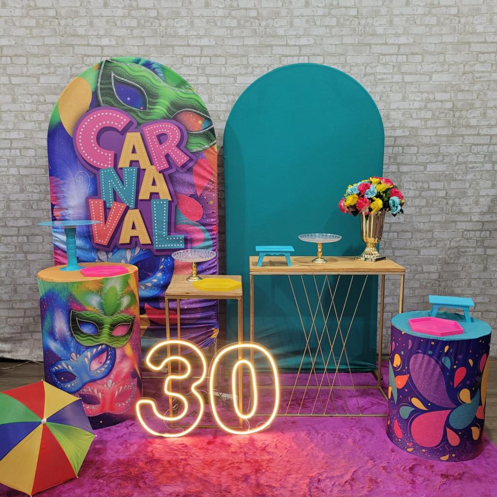 Alugue Tema Para Festa Decoração Carnaval Tecido ( Modelo 7 ) - Tallentos Decorações 