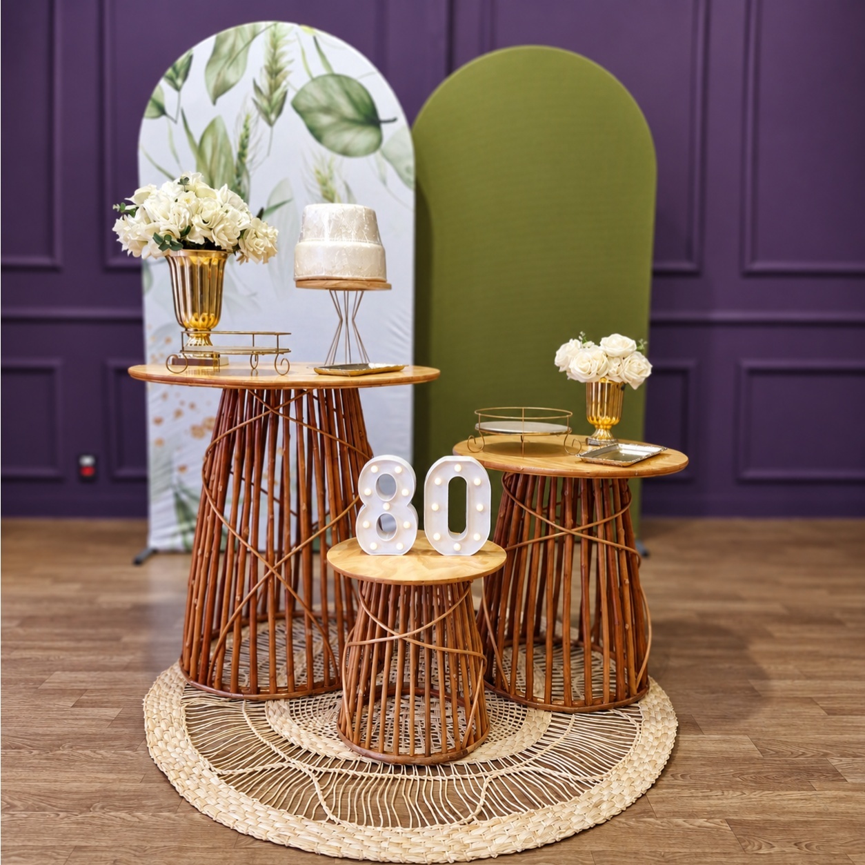 Alugue Tema Para Festa Decoração Verde Oliva - Vime - Tallentos Decorações 