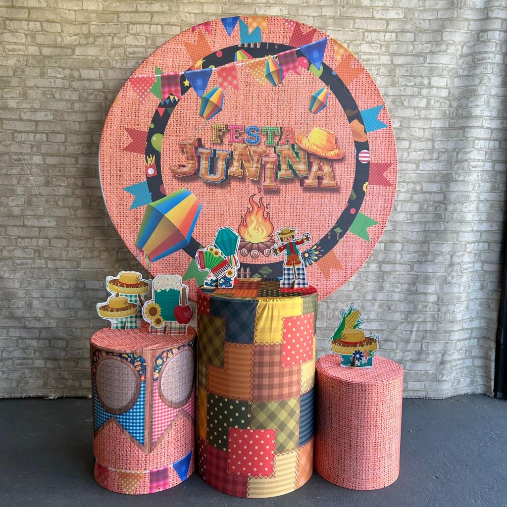 Alugue Tema Para Festa Decoração Junina Tecido ( Modelo 09 ) - Tallentos Decorações 