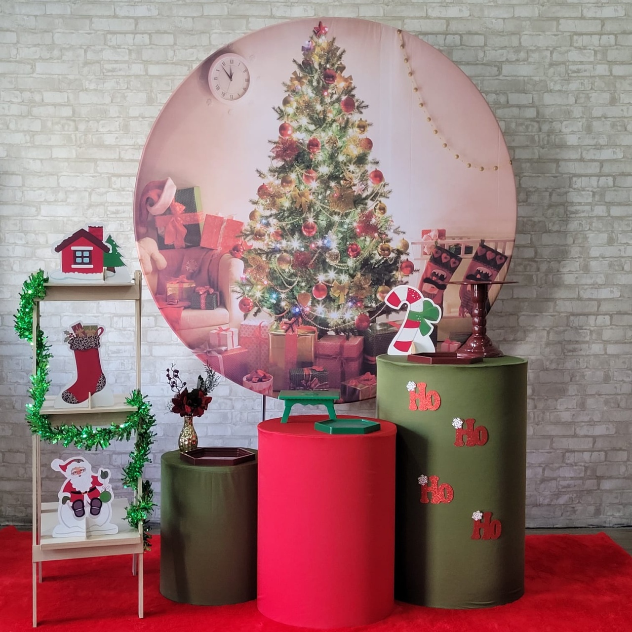 Alugue Tema Para Festa Decoração Natal Tecido ( Modelo 15 ) - Tallentos Decorações 