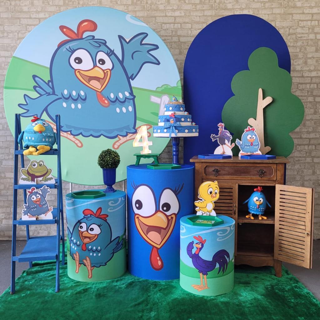 Alugue Tema Para Festa Decoração Galinha Pintadinha Tecido ( Modelo 3 ) - Tallentos Decorações 