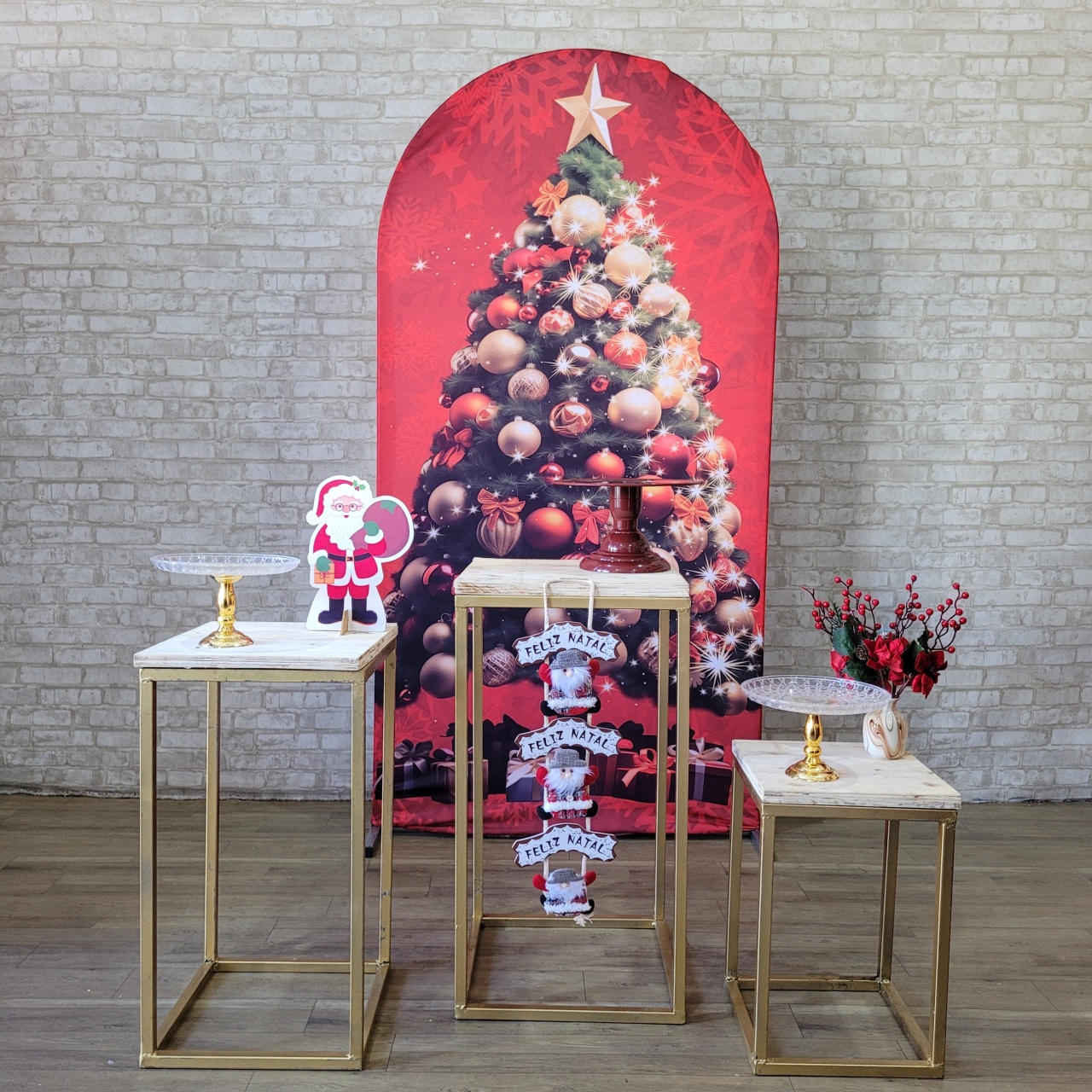 Alugue Tema Para Festa Decoração Natal Tecido ( Modelo 23 ) - Tallentos Decorações 