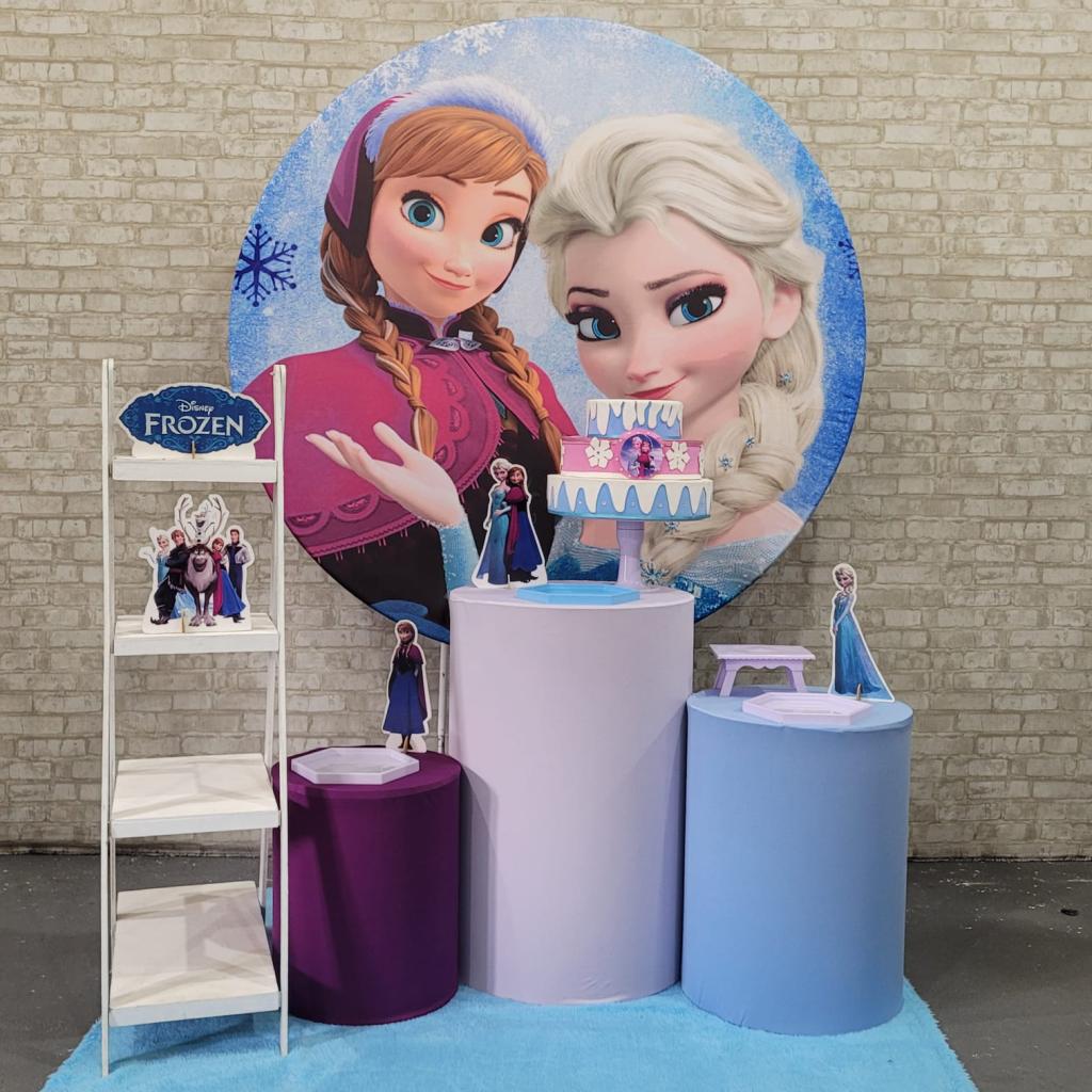 Alugue Tema Para Festa Decoração Frozen Tecido ( Modelo 7 ) - Tallentos Decorações 