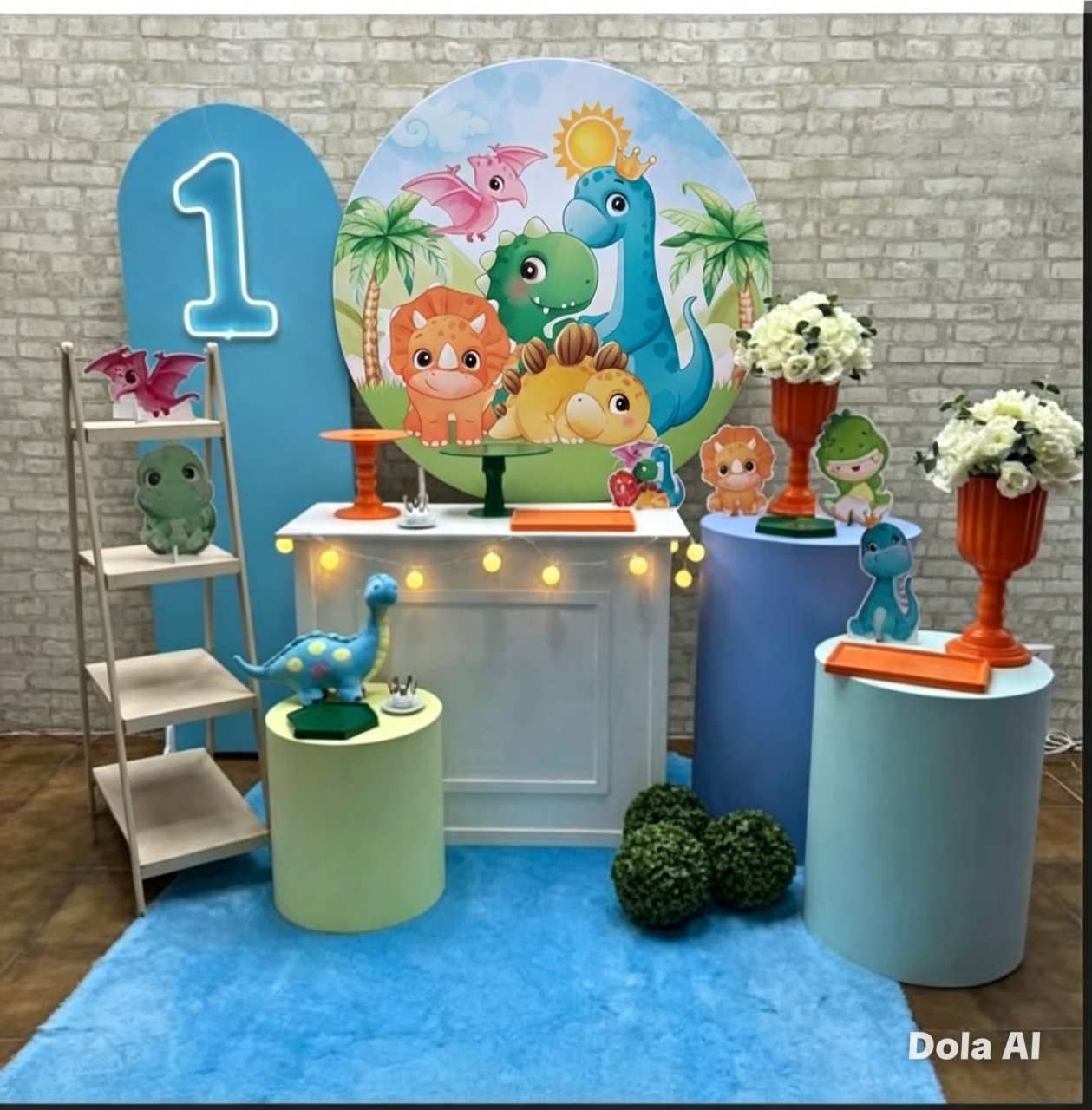 Alugue Tema Para Festa Decoração Dino Baby Tecido ( Modelo 4 ) - Tallentos Decorações 