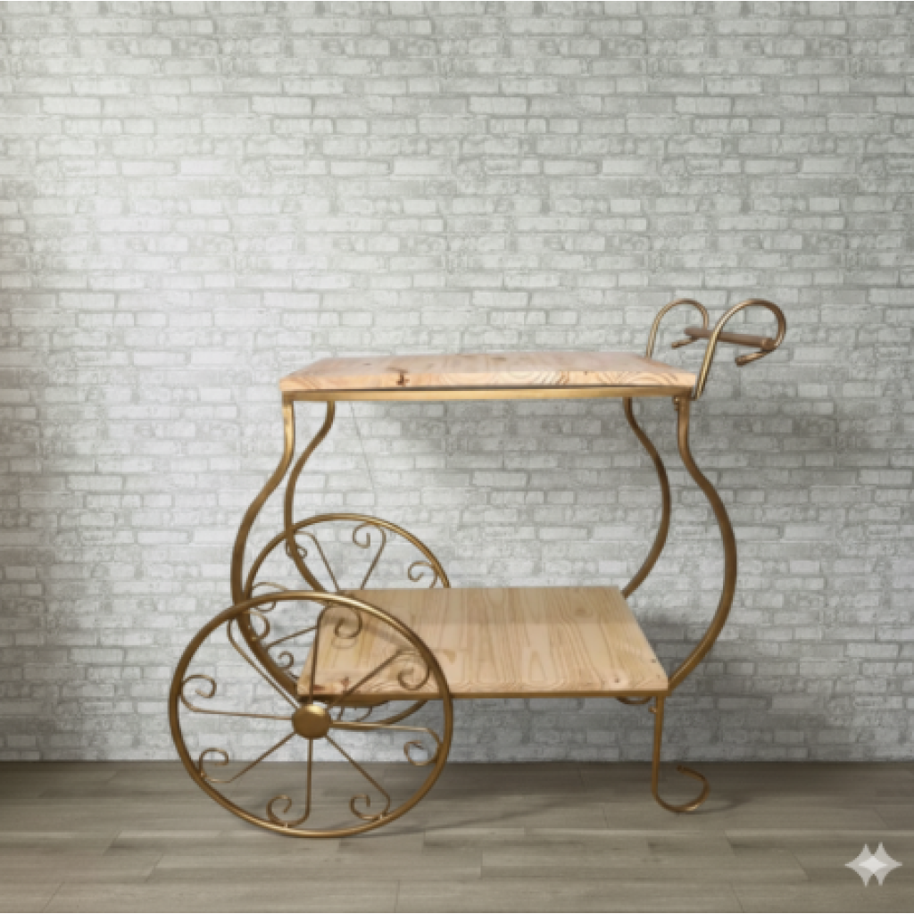Alugue Carrinho Elegante Dourado Desmontavel 9 Partes - Dourado - Tallentos Decorações 