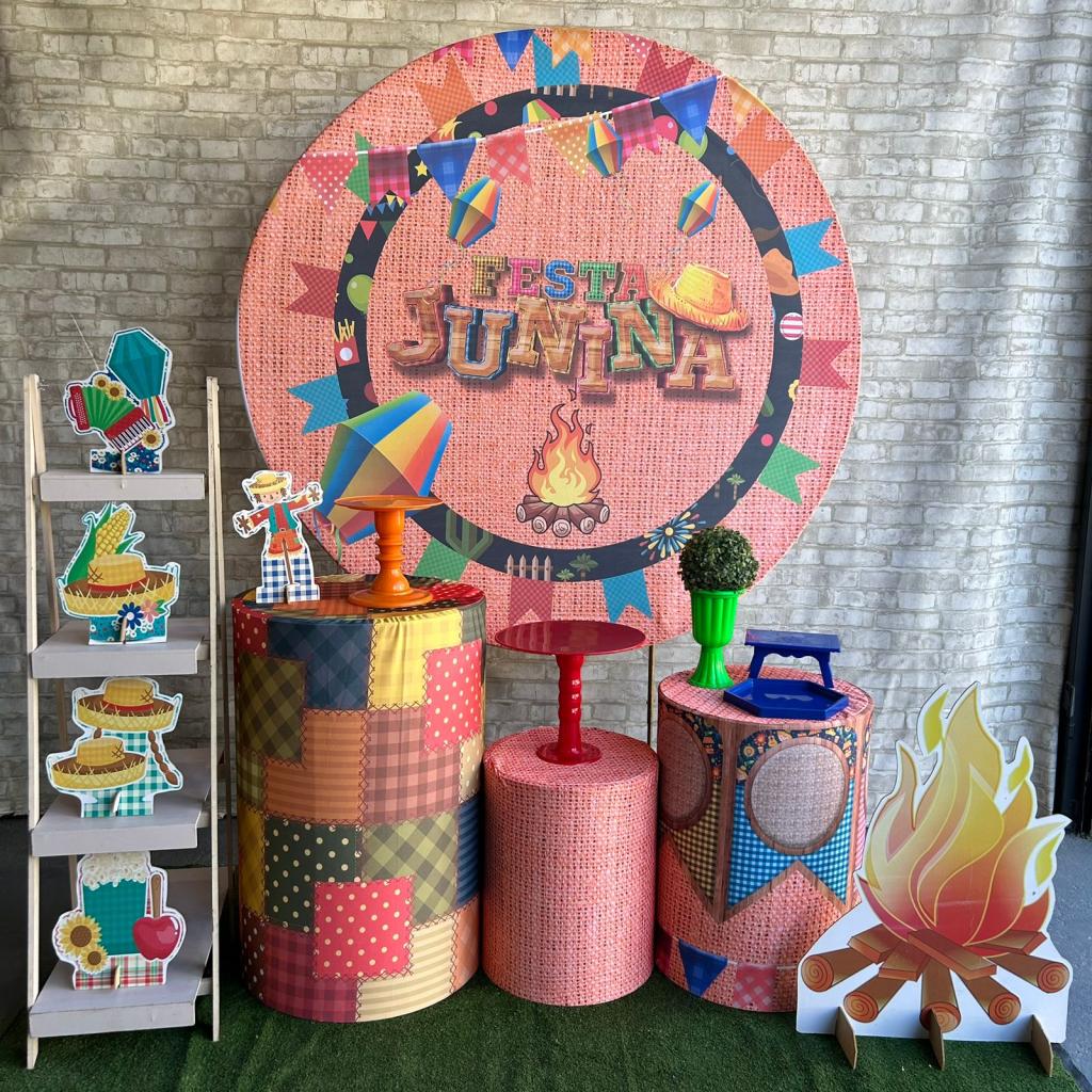 Alugue Tema Para Festa Decoração Junina Tecido ( Modelo 10 ) - Tallentos Decorações 