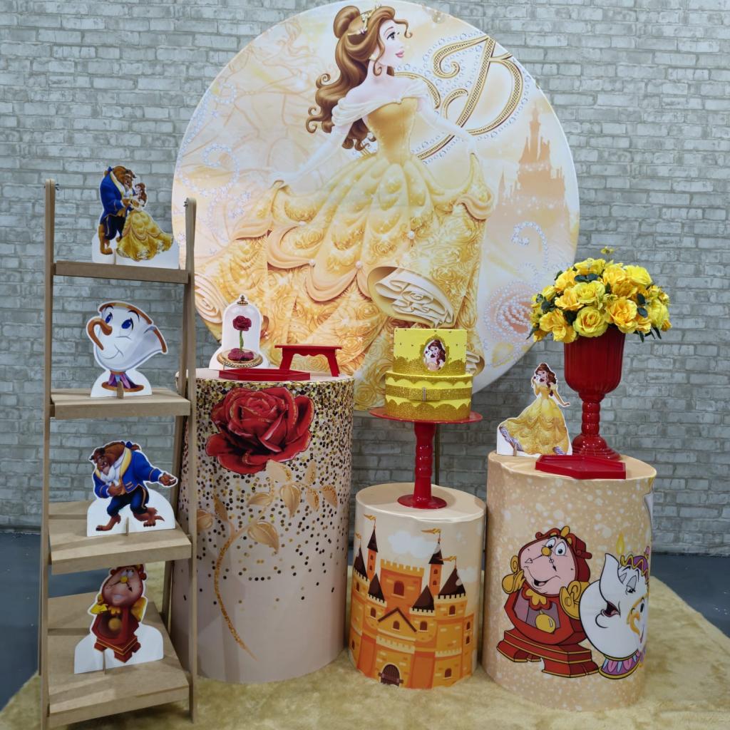 Alugue Tema Para Festa Decoração Bela E A Fera Tecido ( Modelo 3 ) - Tallentos Decorações 