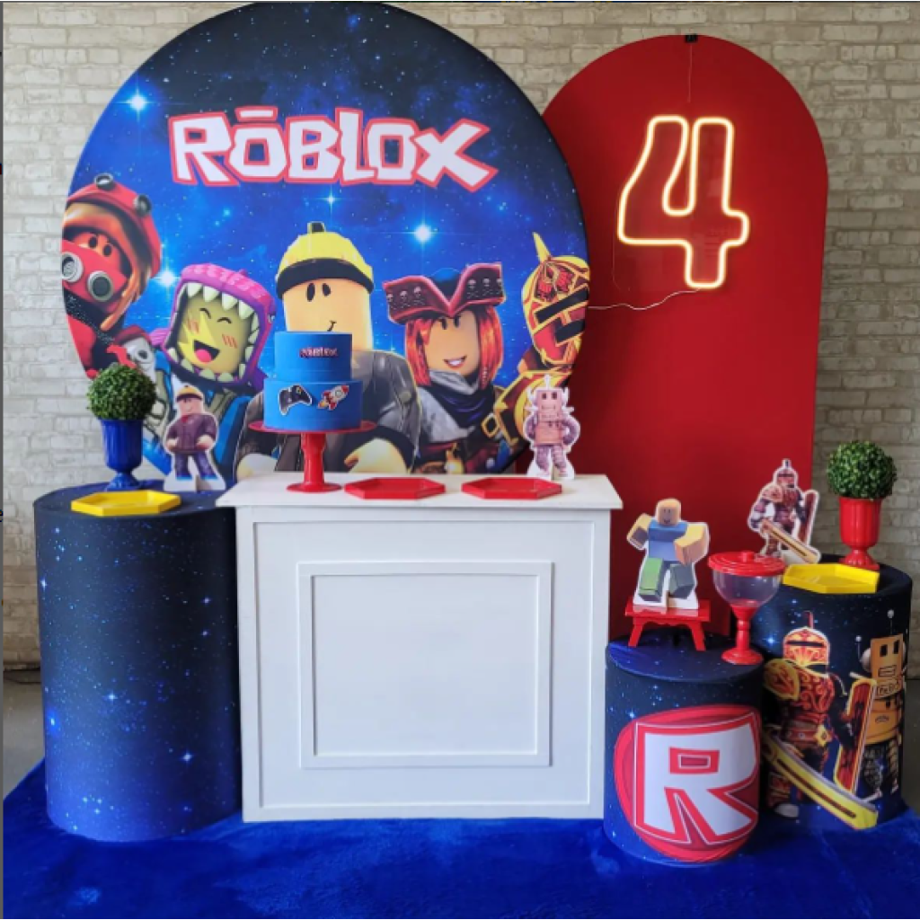 Alugue Tema Para Festa Decoração Roblox Tecido ( Modelo 3 ) - Tallentos Decorações 