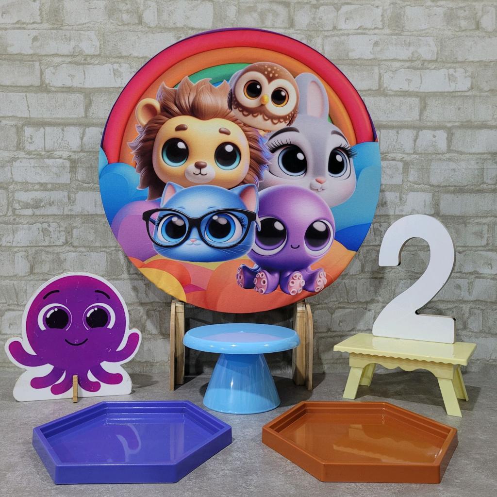 Alugue Tema Para Festa Na Mesa Decoração Bolofofos - Tallentos Decorações 