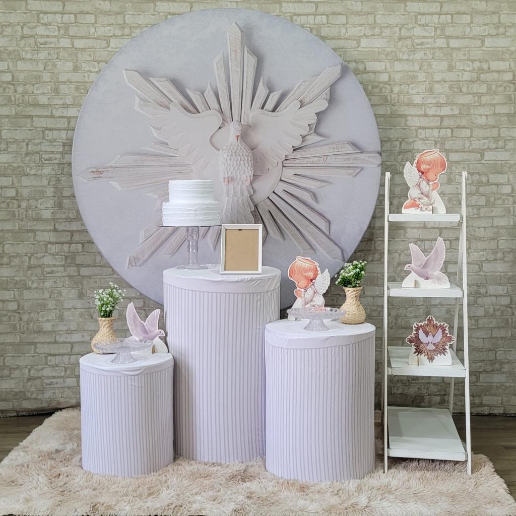 Alugue Tema Para Festa Decoração Batizado Tecido ( Modelo 2 ) - Tallentos Decorações 