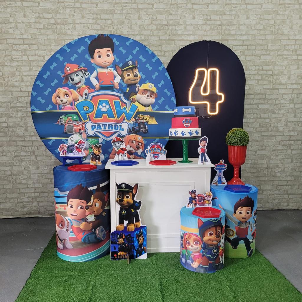 Alugue Tema Para Festa Decoração Patrulha Canina Tecido ( Modelo 6 ) - Tallentos Decorações 