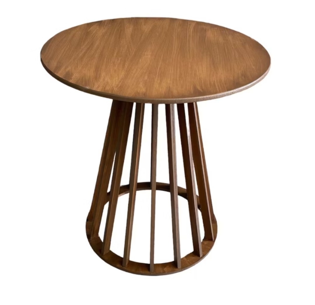 Mesa Ripada Rustica Redonda G 80Cm  - Festeiras Santa Maria  