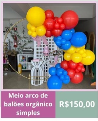 Meio Arco de Baloes Organico Simples - Jk festas