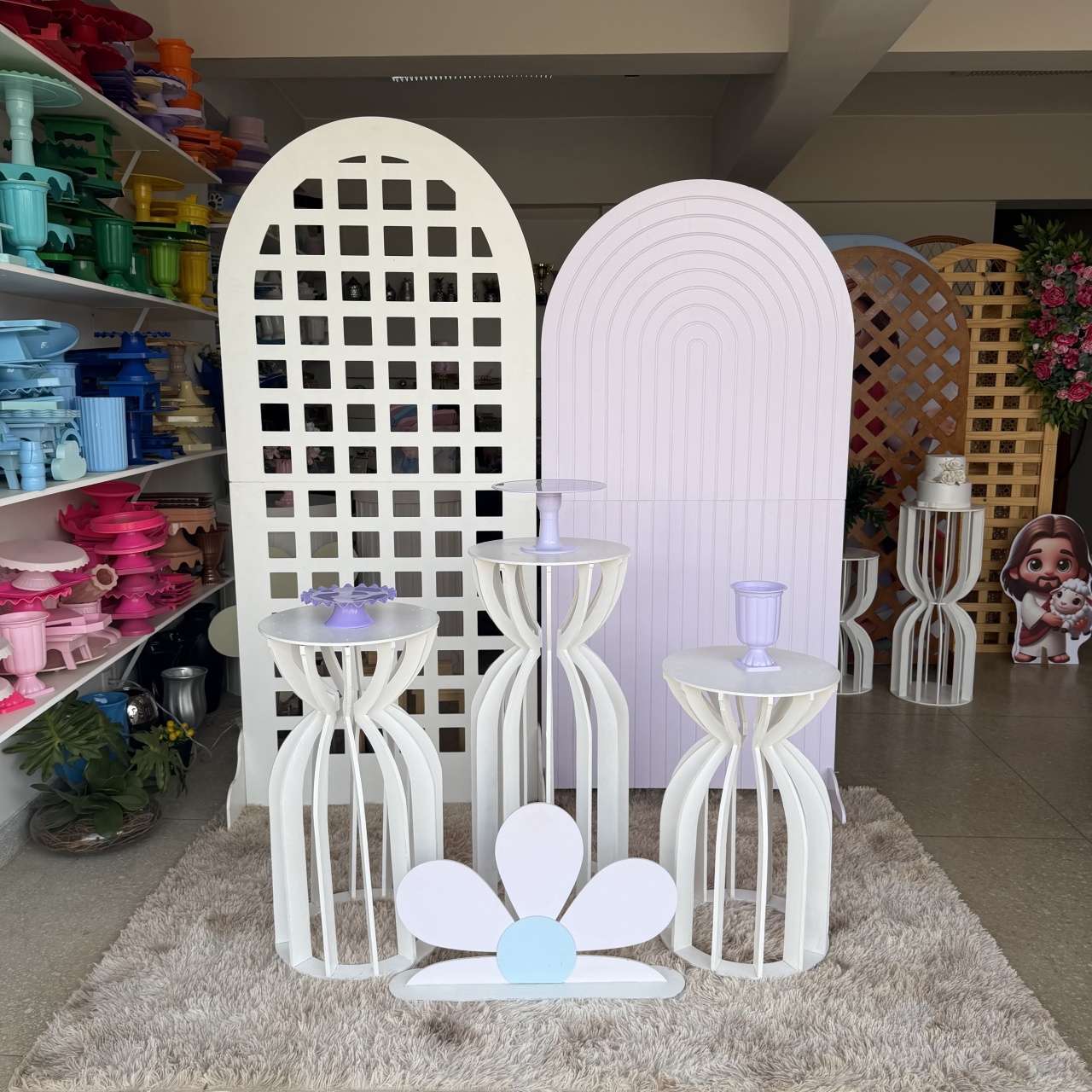 Kit Lilás Com Branco - Jk festas