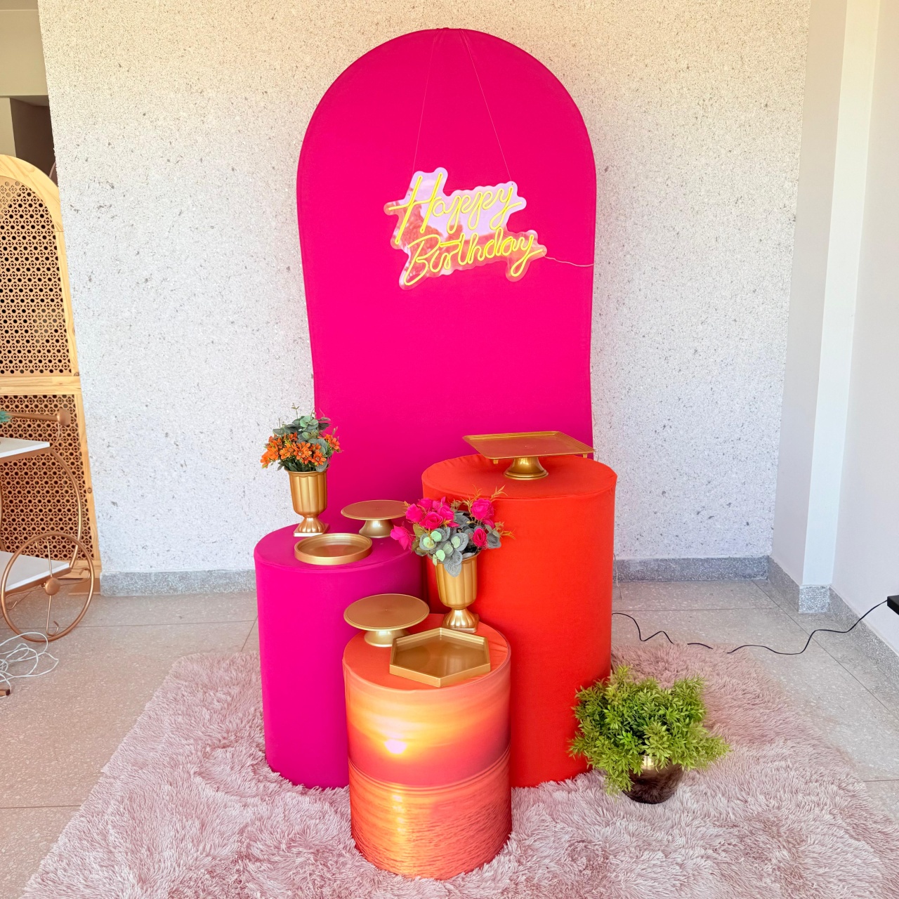 Kit Pink Com Laranja (1) - Jk festas