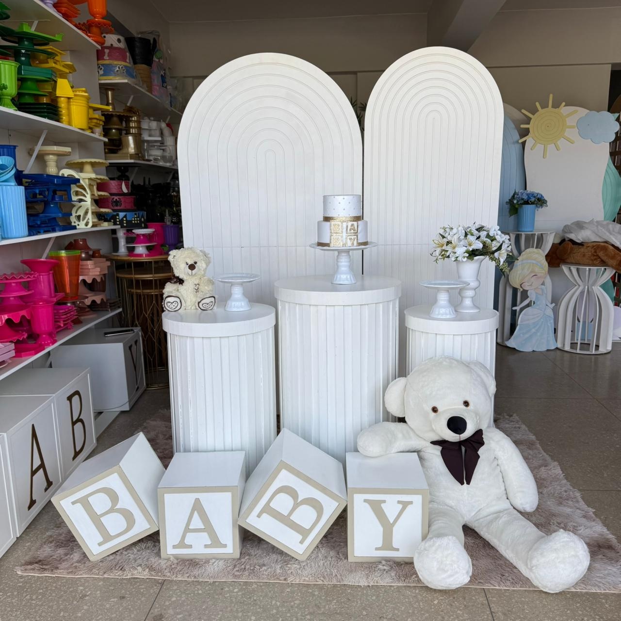 Kit de Bebe / Fralda Branco 1 - Jk festas